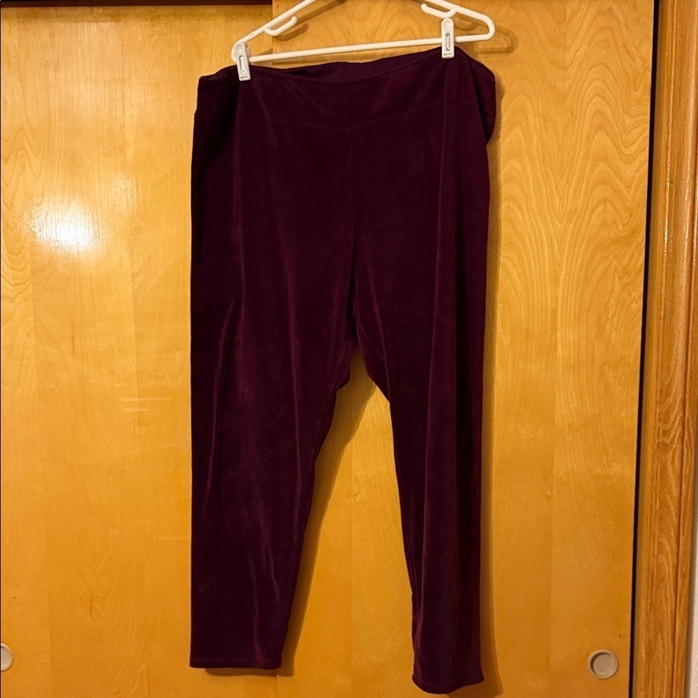 Cuddl Duds Rich Maroon Velvet Pants